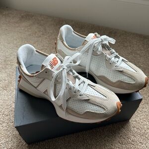 Beige White New Balance 327 Size 8 Women’s Shoes